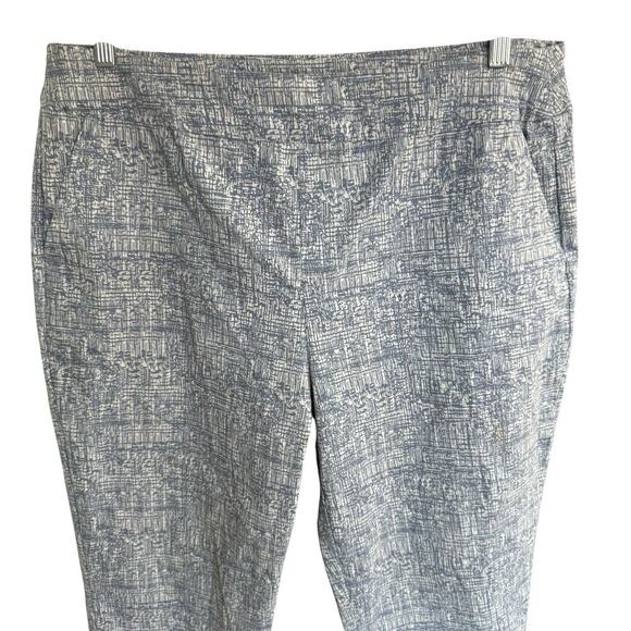 Marla Wynne Flatter Fit Ankle Pant 16W Crosshatch Blue Stretch Tummy Comfort - Picture 2 of 9